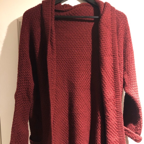 ZAFUL open front cardigan in wine red. ONE SIZE. - Picture 5 of 5